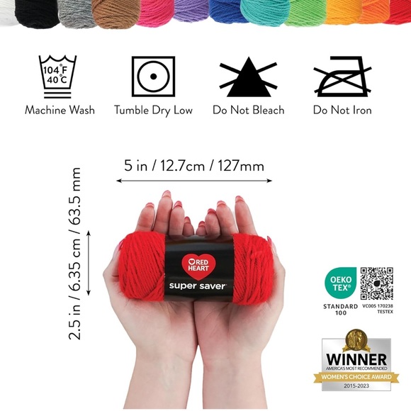 Red Heart Super Saver - 12 Mini Yarn Balls for Arts and Crafts Crochet Knitting - Picture 2 of 8